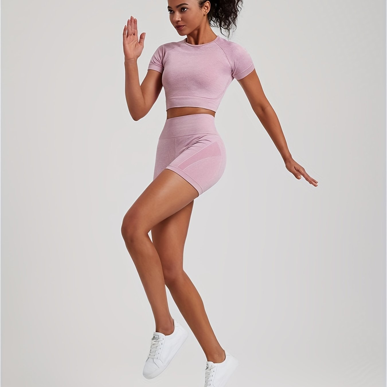 2pcs Yoga Fitness Suits, Seamless Quick-dry Casual Sportswear Sets,