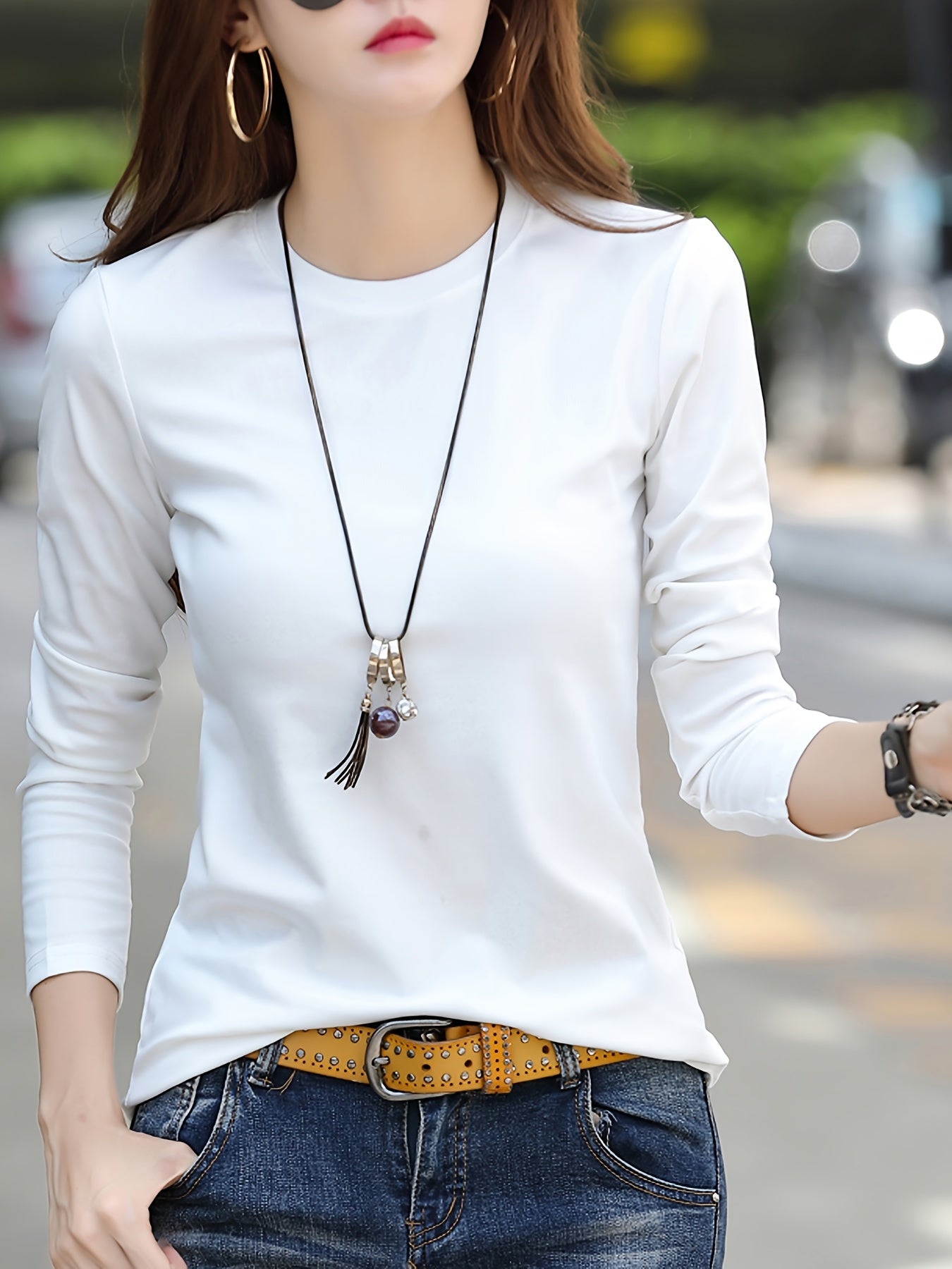 Women'S Elegant Crew Neck T-Shirt,