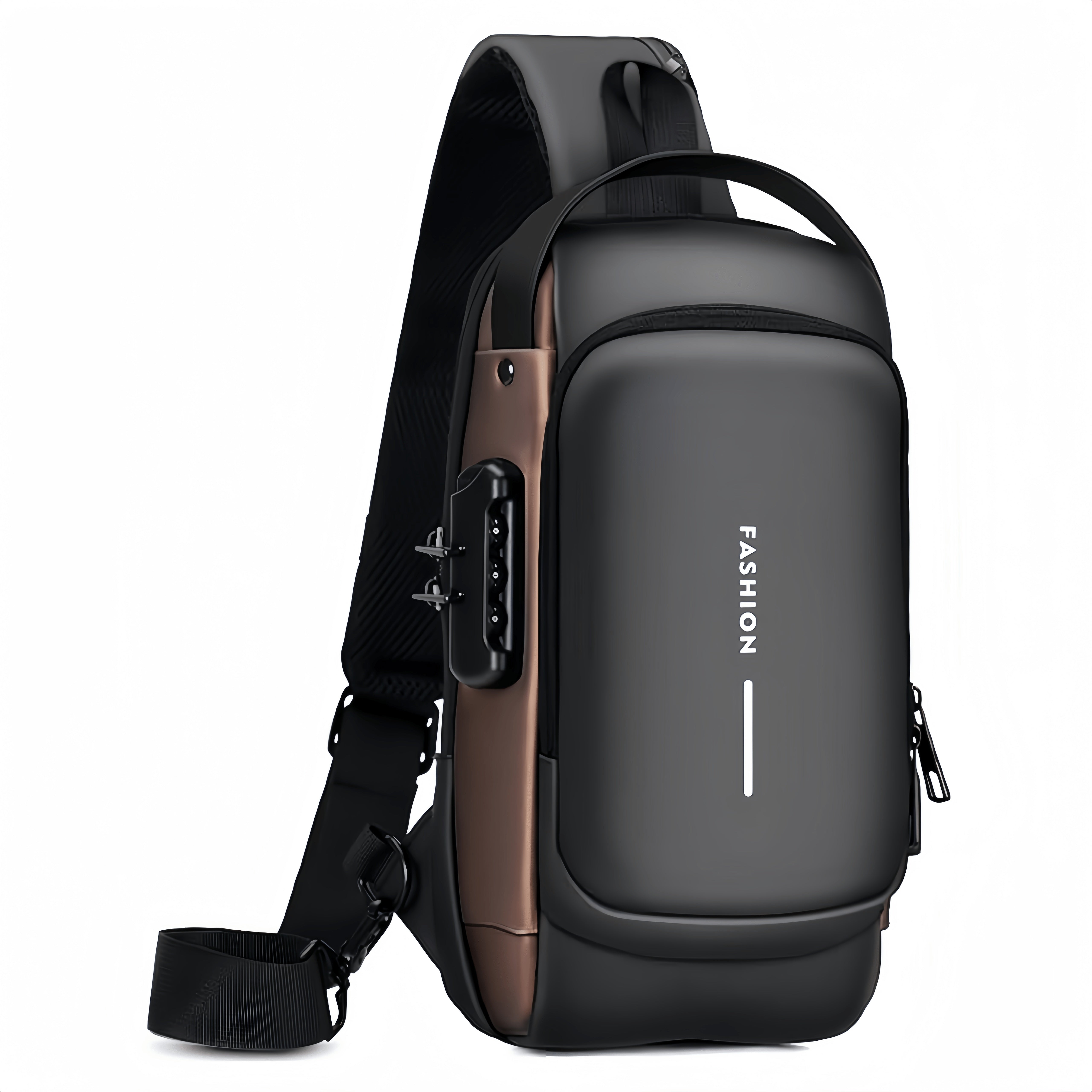 1pc Multi-functional Trendy Sling Bag With Password Lock, Leisure Travel Sport Chest Bag, Wear-resistant Crossbody Bag For Hanging Out & Daily Commute, Suit For Men And Women