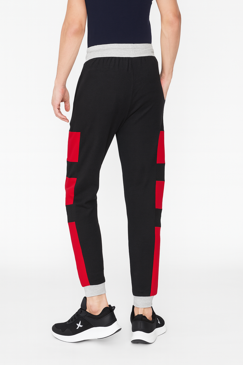 Men’s Black Joggers with Red Block Detailing. /MH