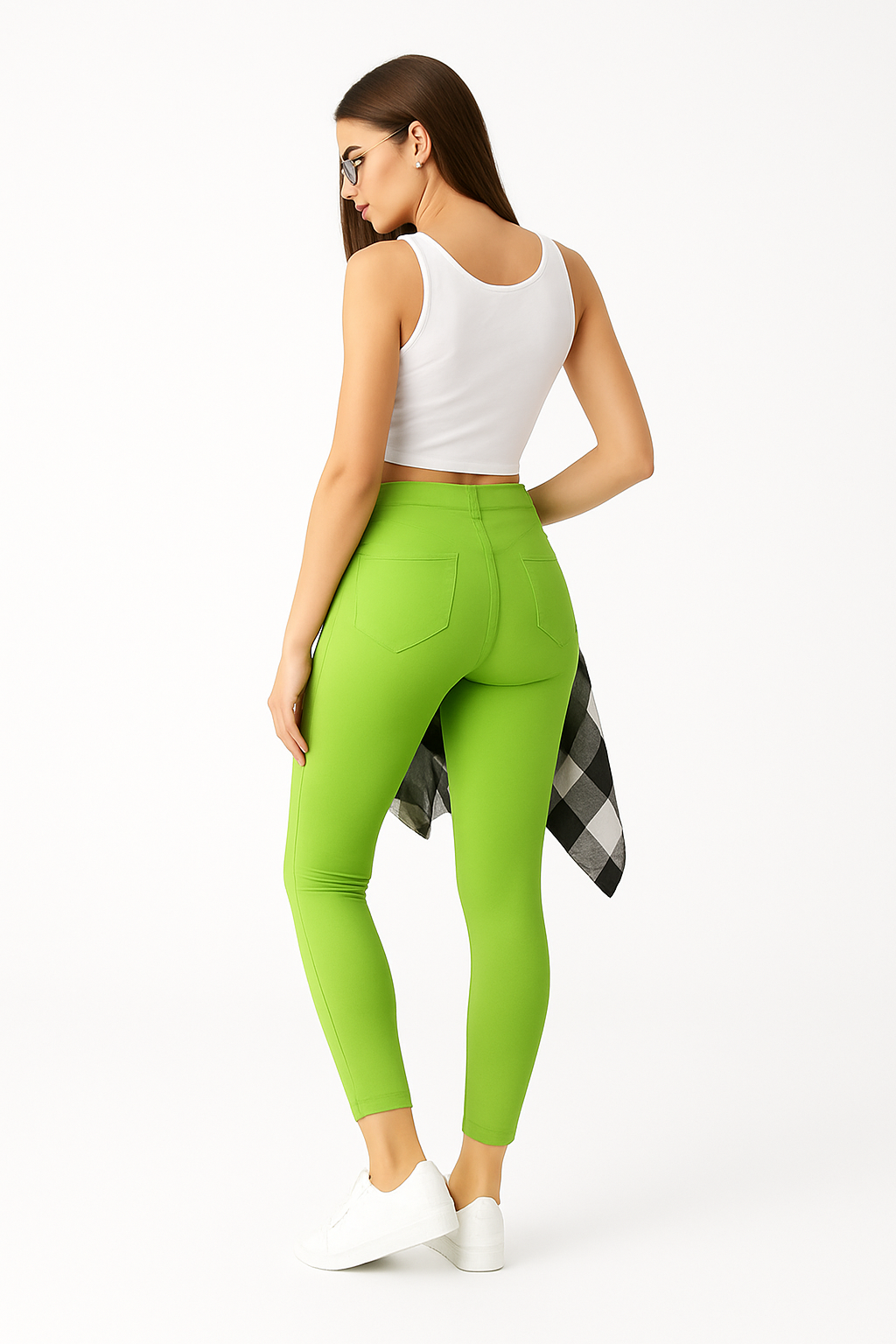 Women’s Slim Fit Belt System Pants – Light Green' / MH