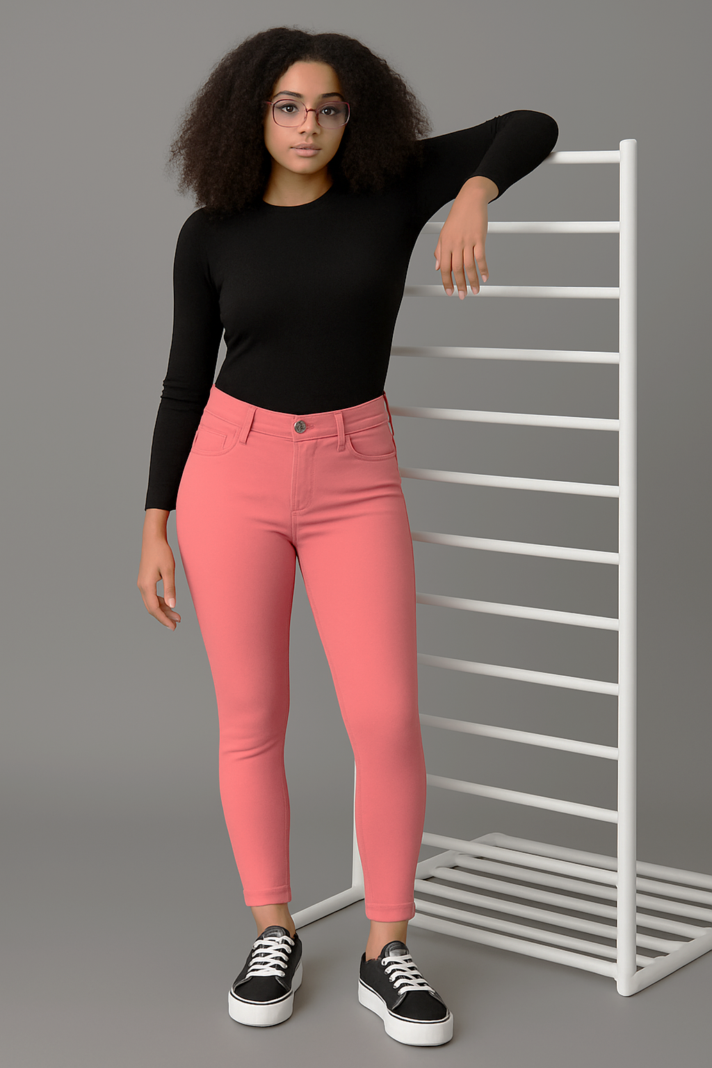 Women’s Slim Fit Belt System Pants – Soft Pink'/ MH