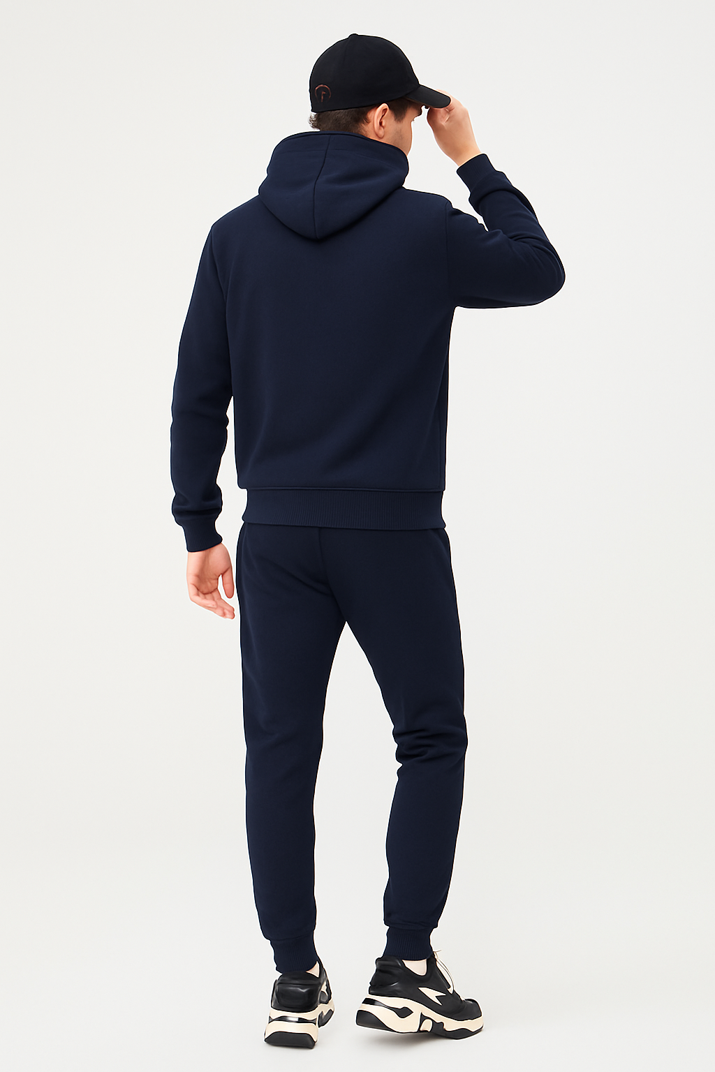 Men’s Zip-Up Tracksuit – Hoodie & Joggers Set in Navy Blue./MH