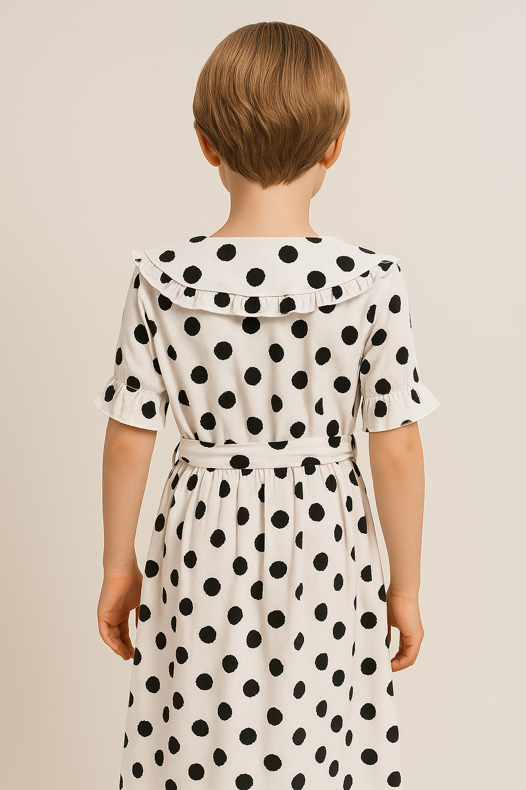 Ruffle Collar Polka Dot Dress - MH