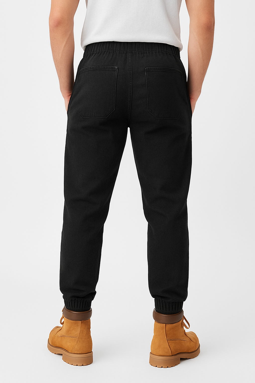 "Men’s Black Slim Fit Jogger Pants with Drawstring – Casual & Stylish" /MH