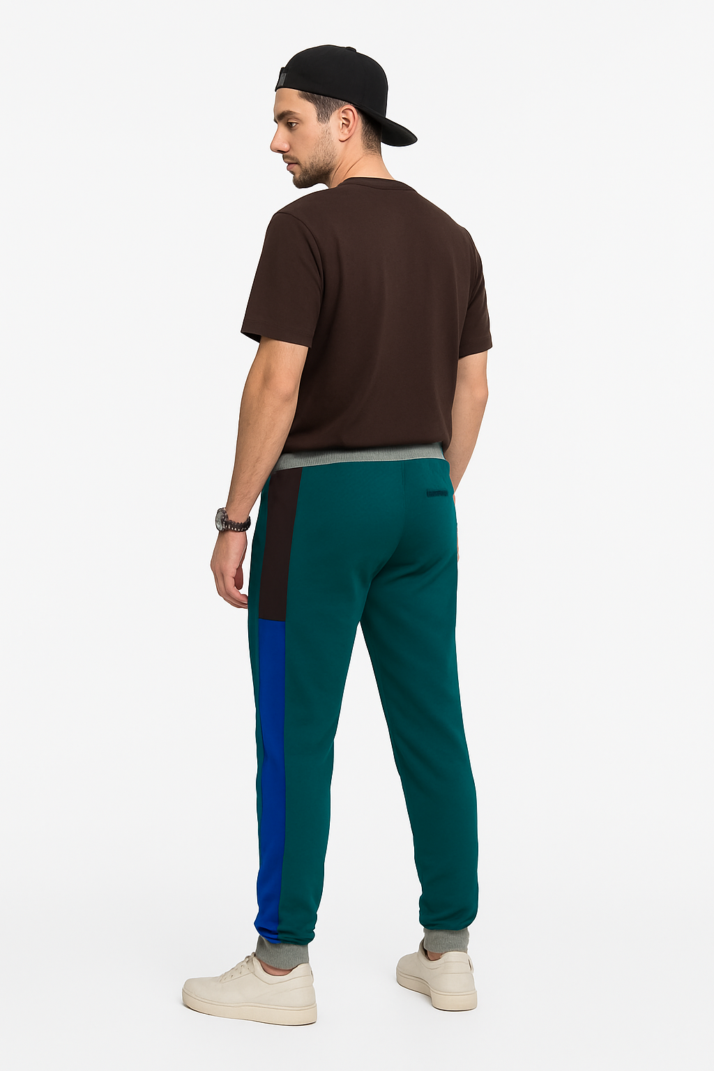 "Men's Colorblock Jogger Pants with Zipper Pocket" /MH