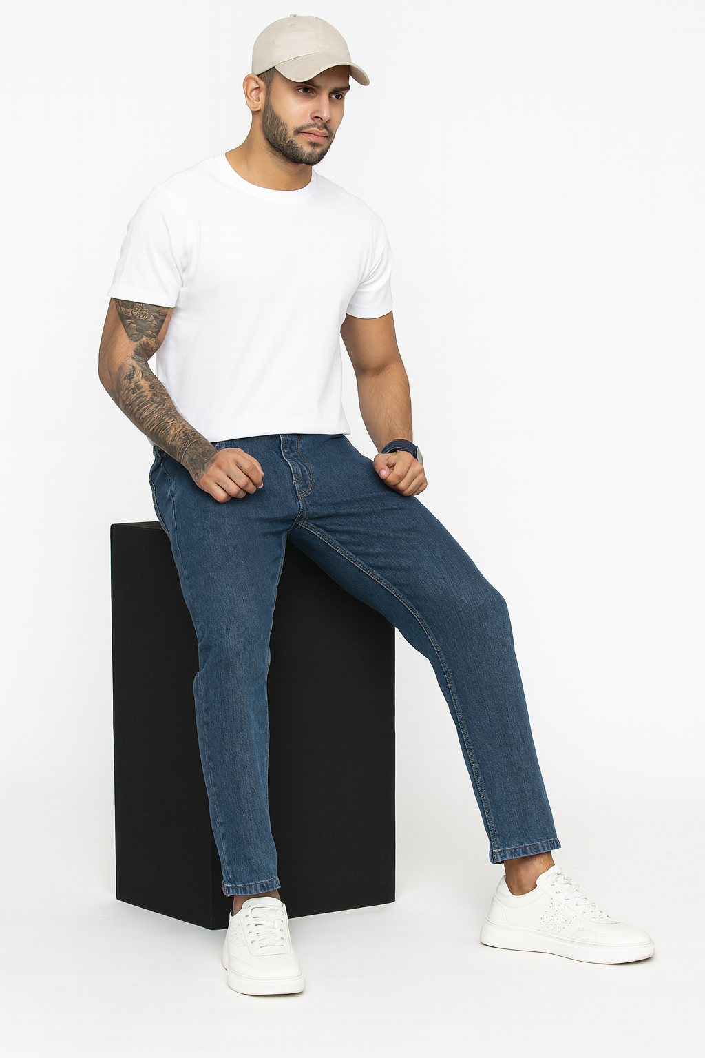 “Classic Blue Slim-Fit Denim Jeans”