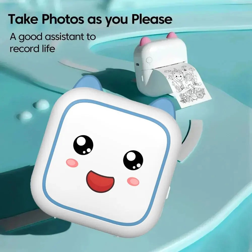 Wireless Mini Smile Inkless Portable Printer With 5 Role Thermal Paper