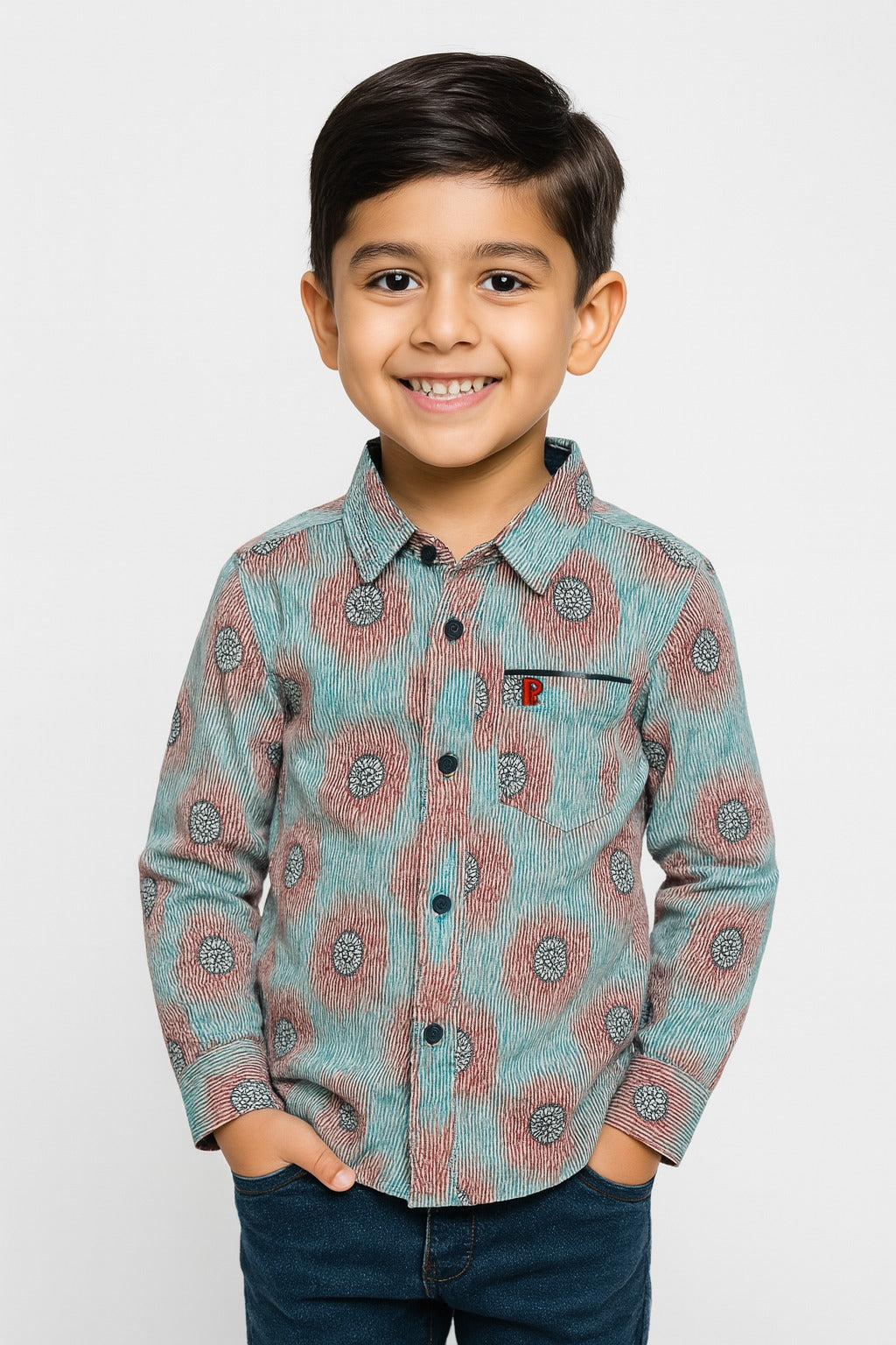 Seafoam Ripple Print Shirt  MH
