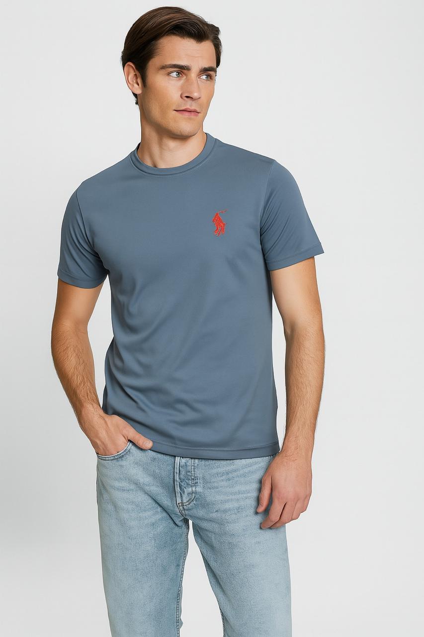 Men's Embroidered Round Neck T-shirt/MH