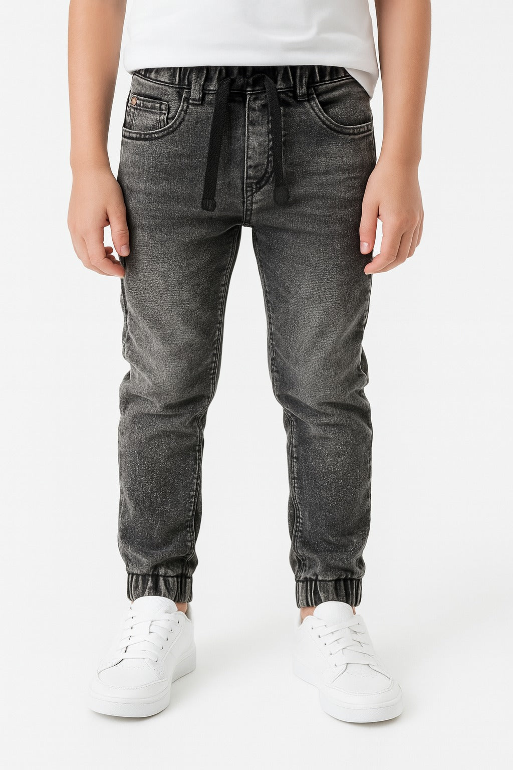 Kids' Elastic Cuffs Denim Jogger Jeans I MH