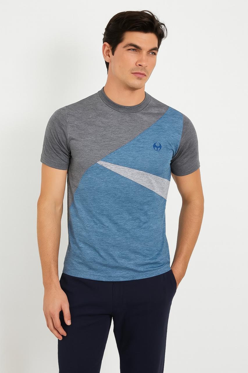 Men's Geometric Design Crew Neck T-Shirt | MH