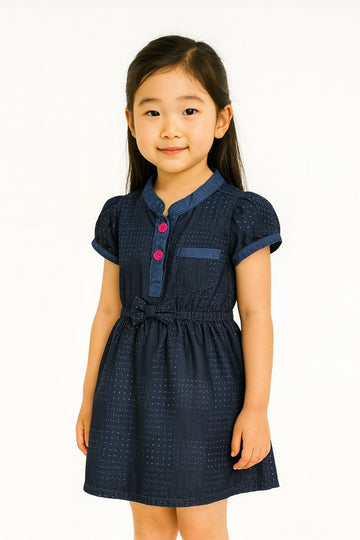 Kid Girl's High neck Drop Sleeve Dress | MH