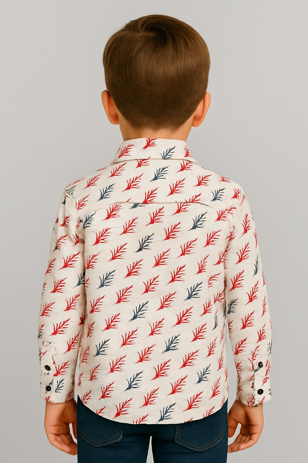 Stylish Boys' Printed Button-Down Shirt MH