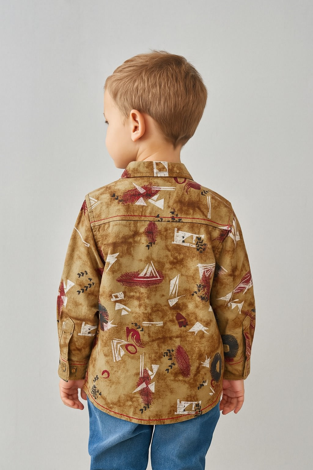 Adventure Sail Print Cotton Shirt for Boys MH