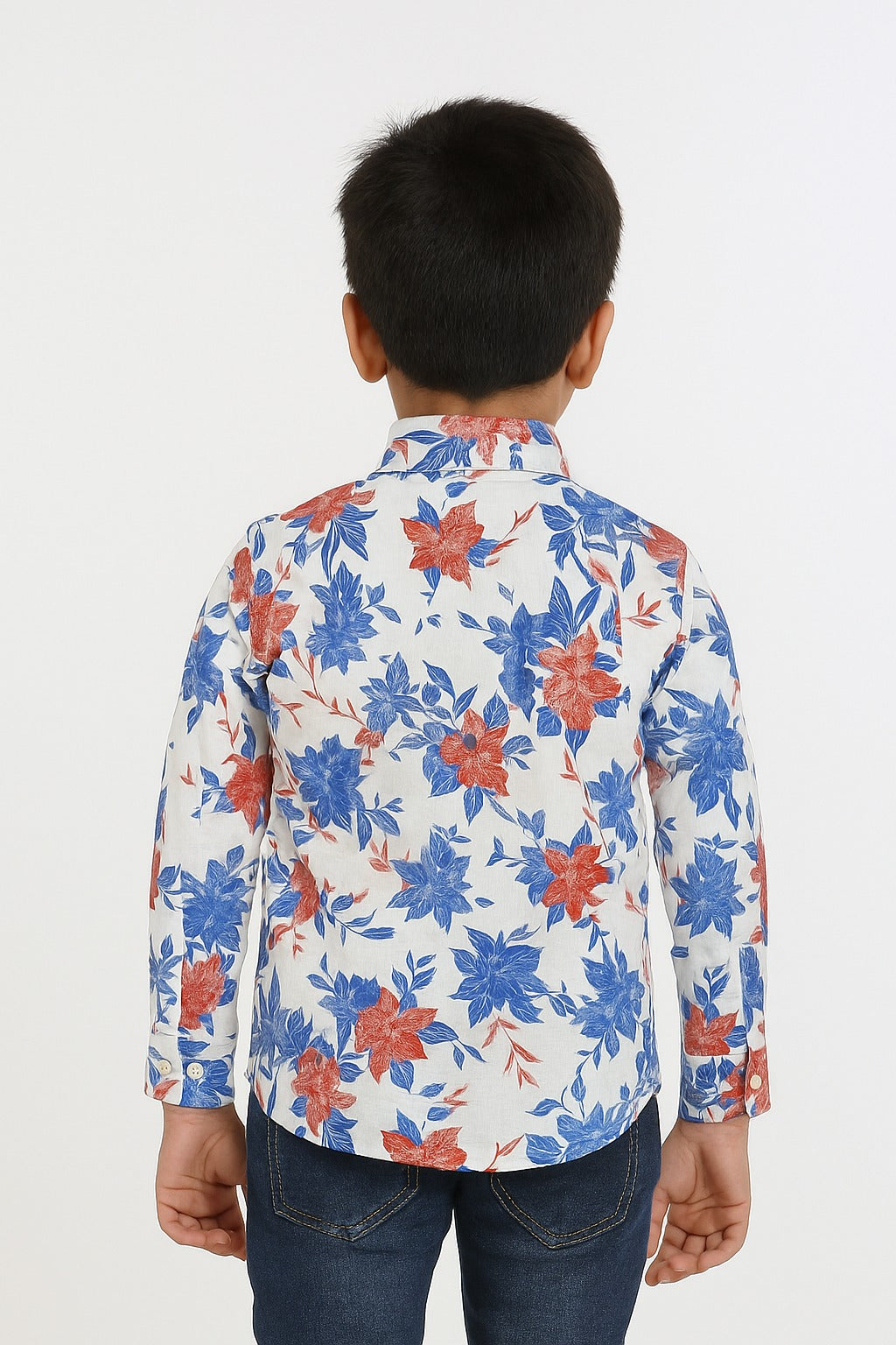 Coral & Cobalt Boys’ Floral Button-Down Shirt MH