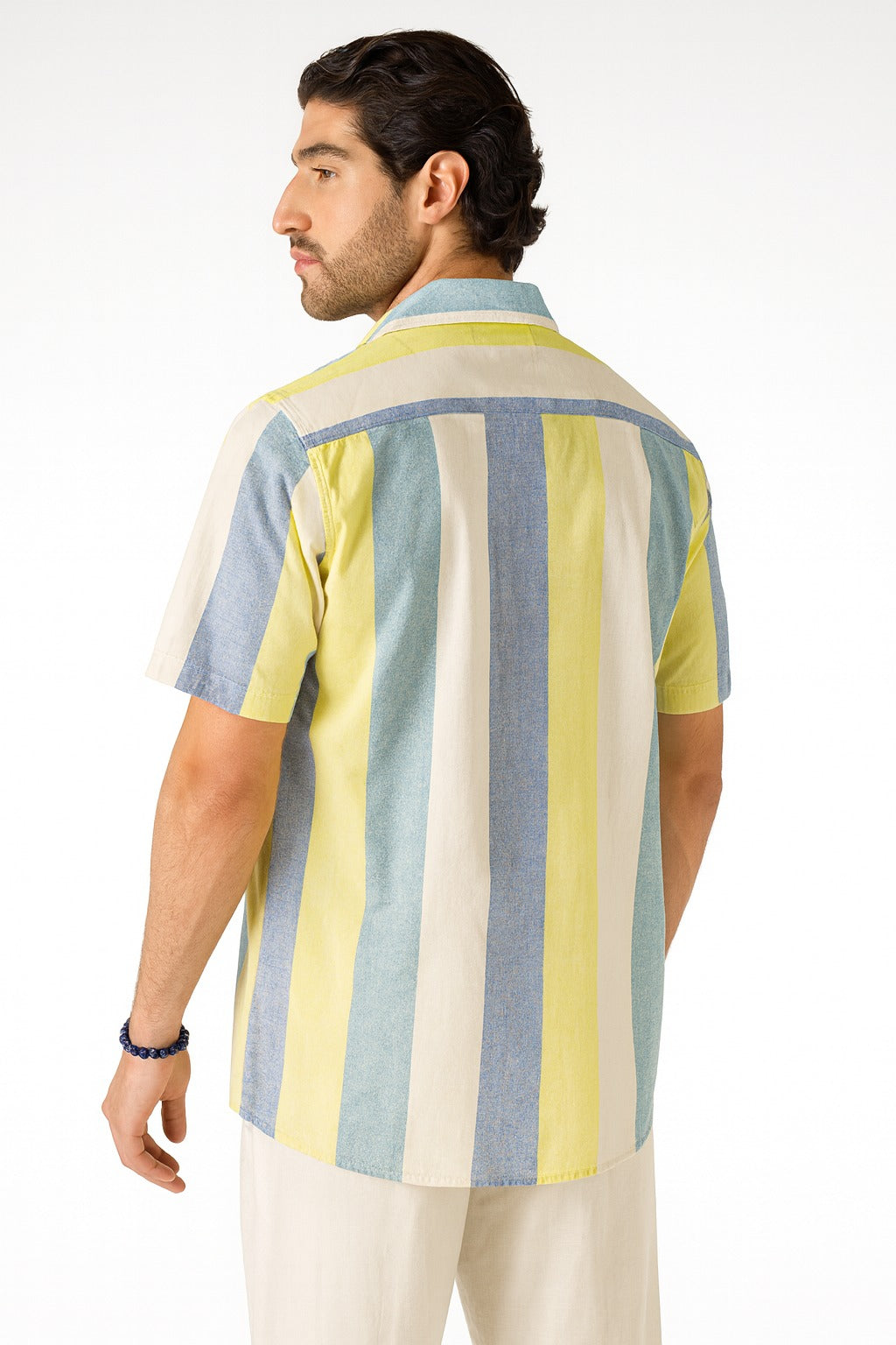 Sunset Stripes Casual Cotton Shirt for Men /MH