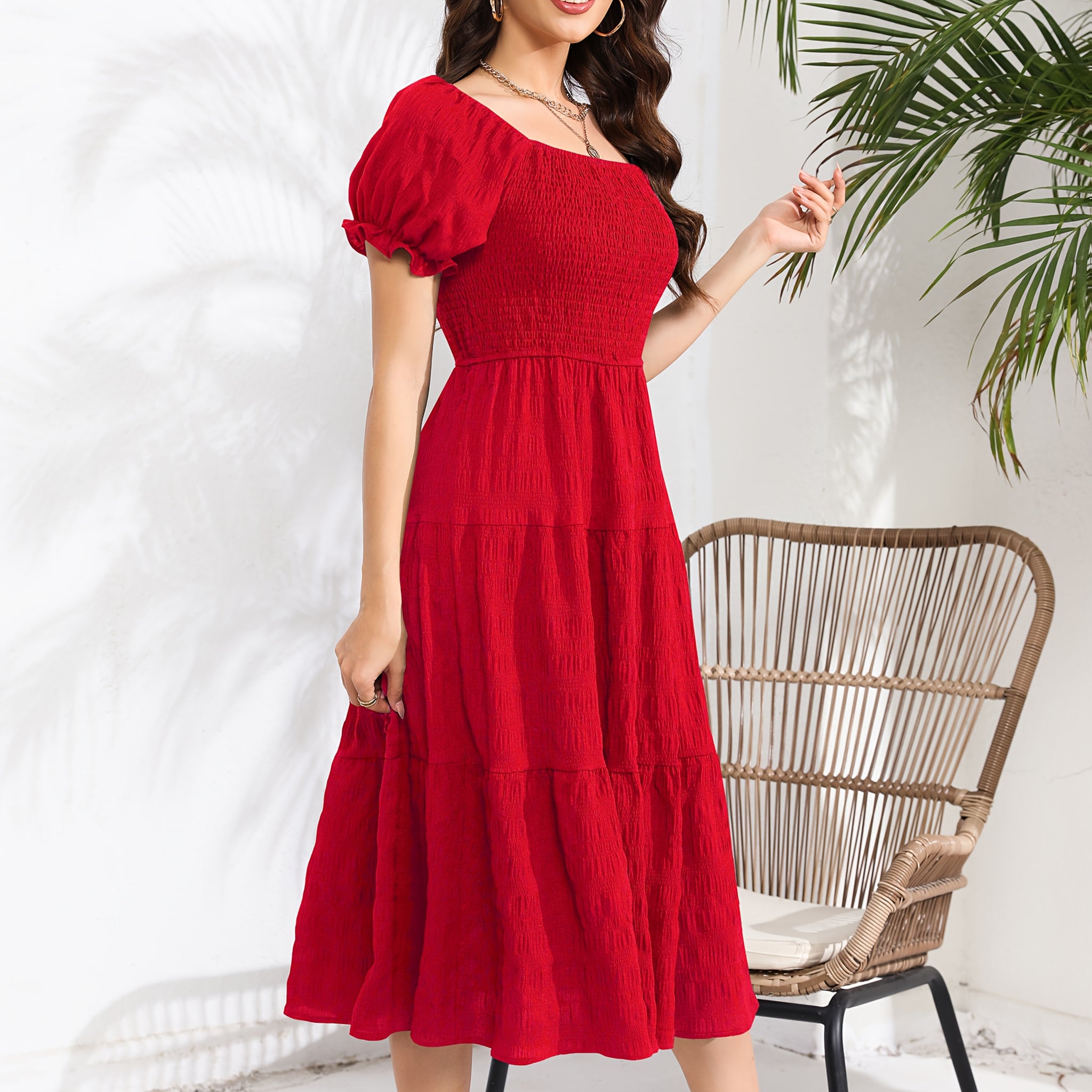 Solid Color Two-Wear Dress./MH