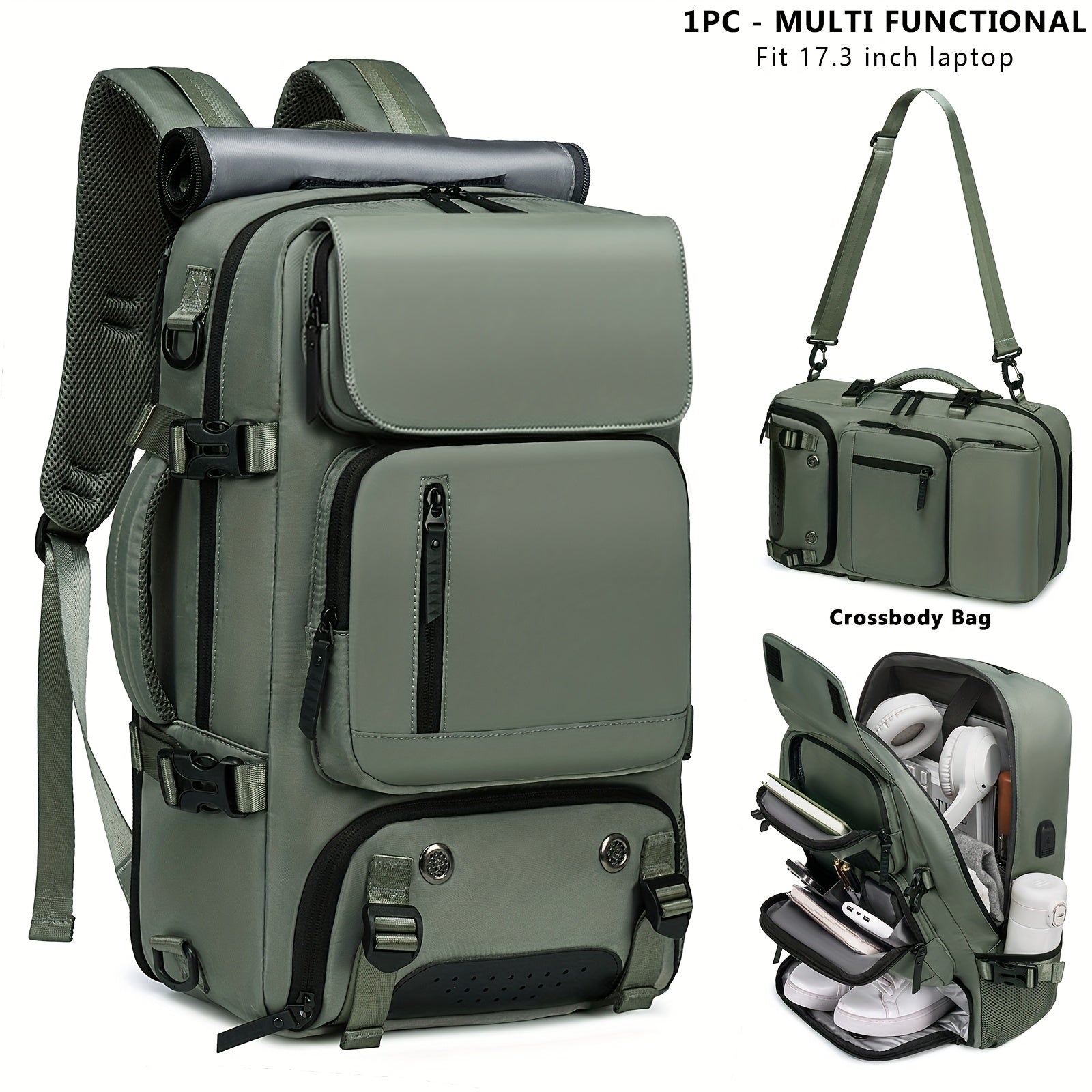Versatile Large-Capacity Backpack for Men & Women - Durable Hiking & Camping Bag with Shoe Compartment, USB Charging Port, and Multiple Pockets - Ideal for Business and Personal Gifts, Camping Backpack