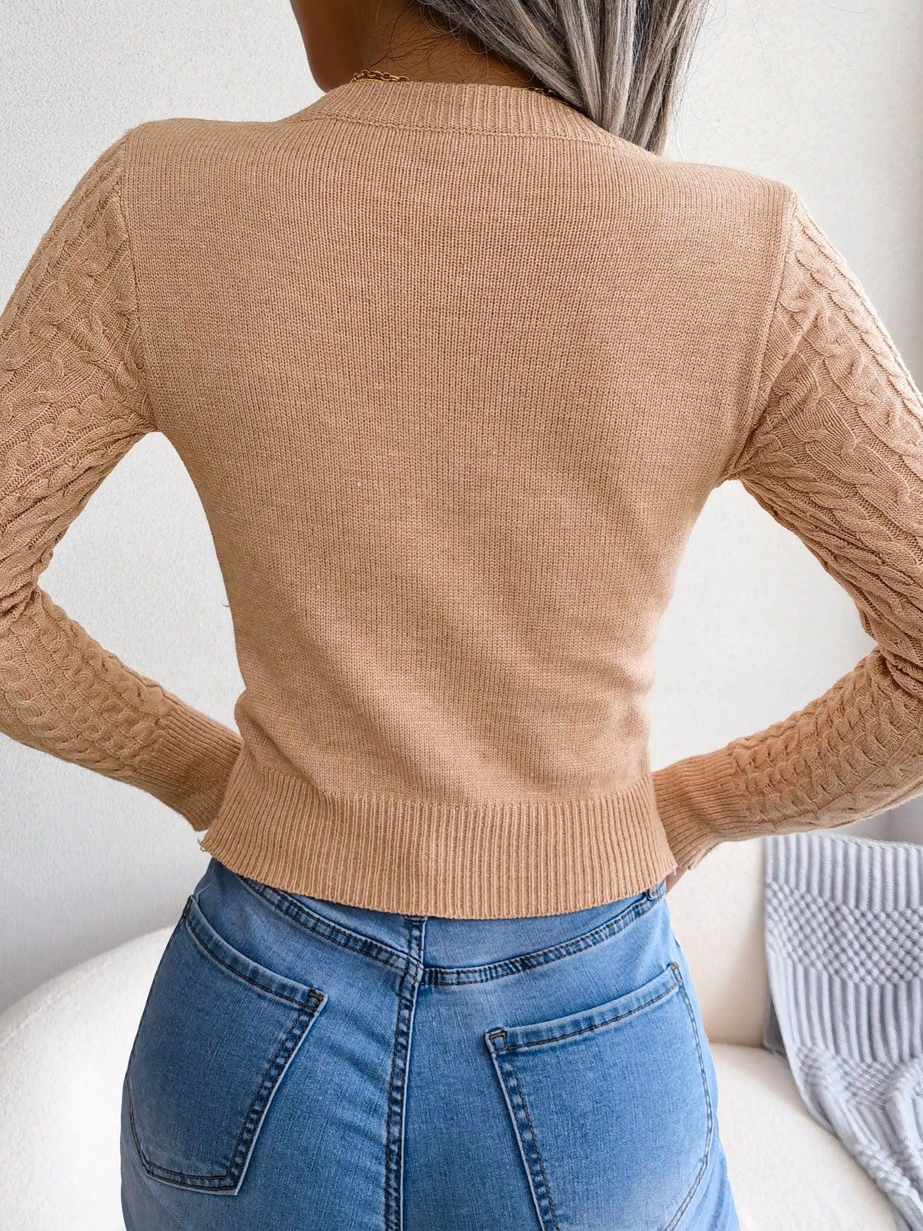 Women'S Sexy Hollow-Out Knit Pullover Sweater,