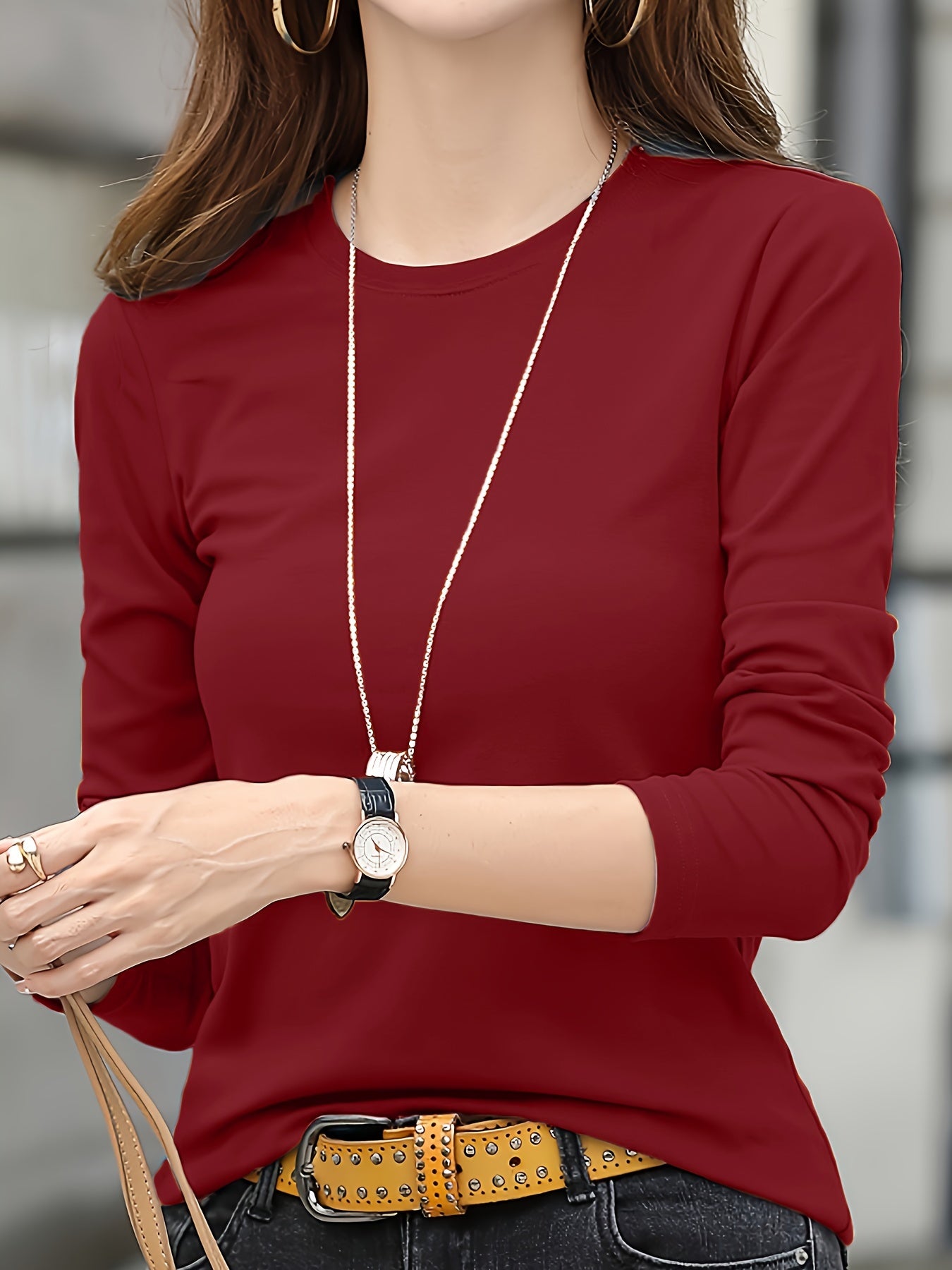 Women'S Elegant Crew Neck T-Shirt,