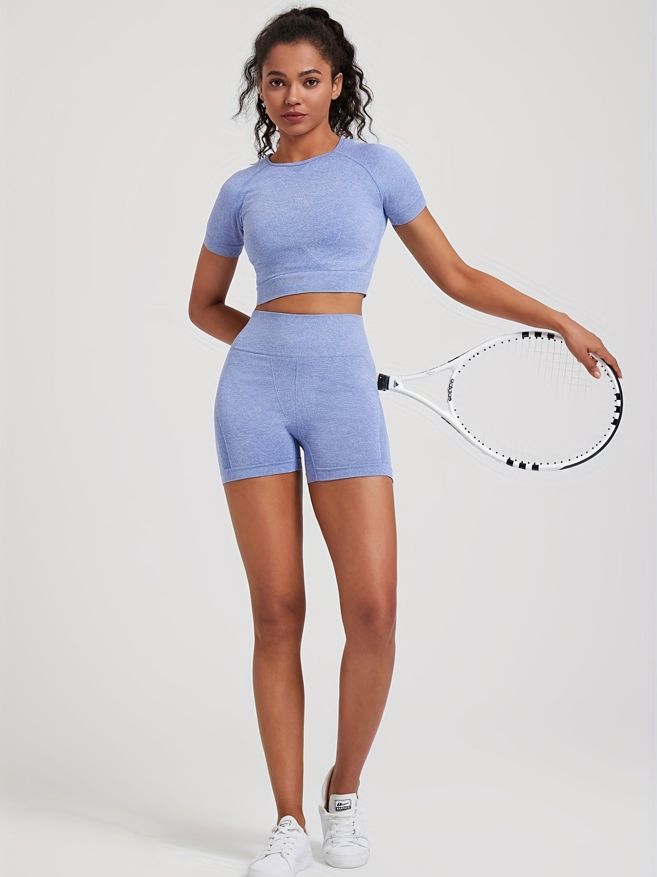 2pcs Yoga Fitness Suits, Seamless Quick-dry Casual Sportswear Sets,
