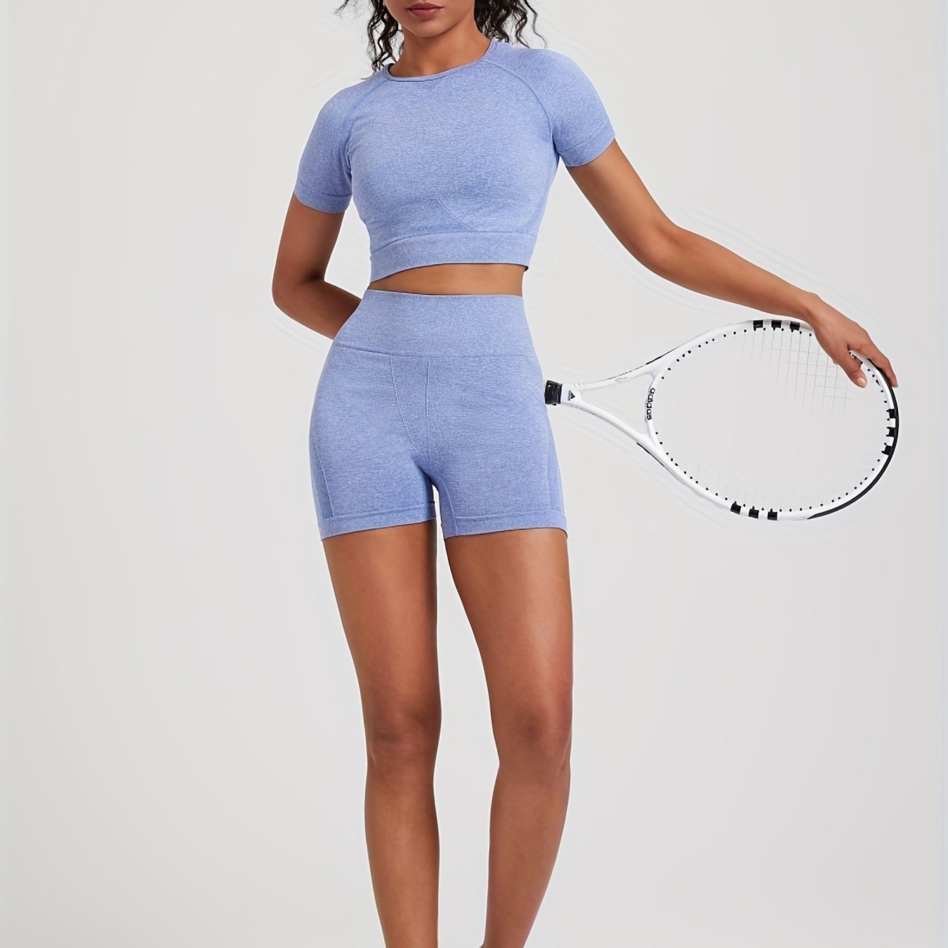2pcs Yoga Fitness Suits, Seamless Quick-dry Casual Sportswear Sets,