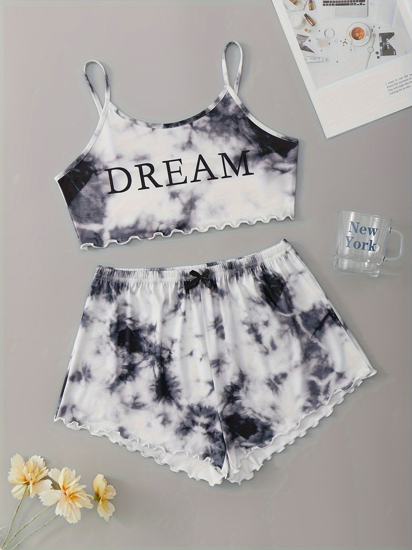 Casual Tie Dye Print Sleepwear, /MH