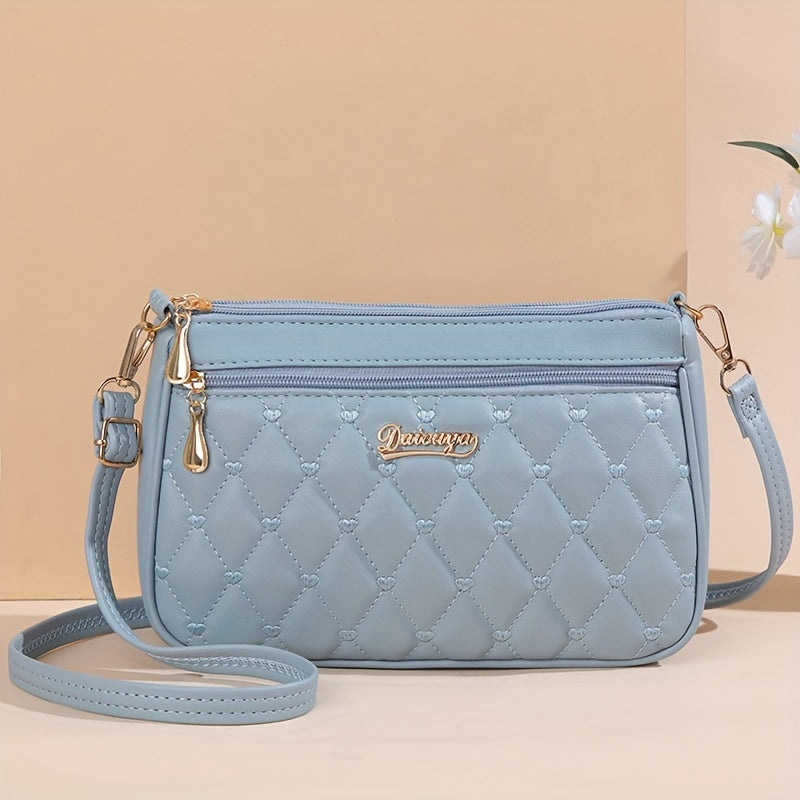 Fashionable Crossbody Bag with Multiple Layers And Large Capacity, Versatile Shoulder Bag for Women., Secure Travel Purse | Quilted Exterior Bag | Synthetic Synthetic Leather Bag