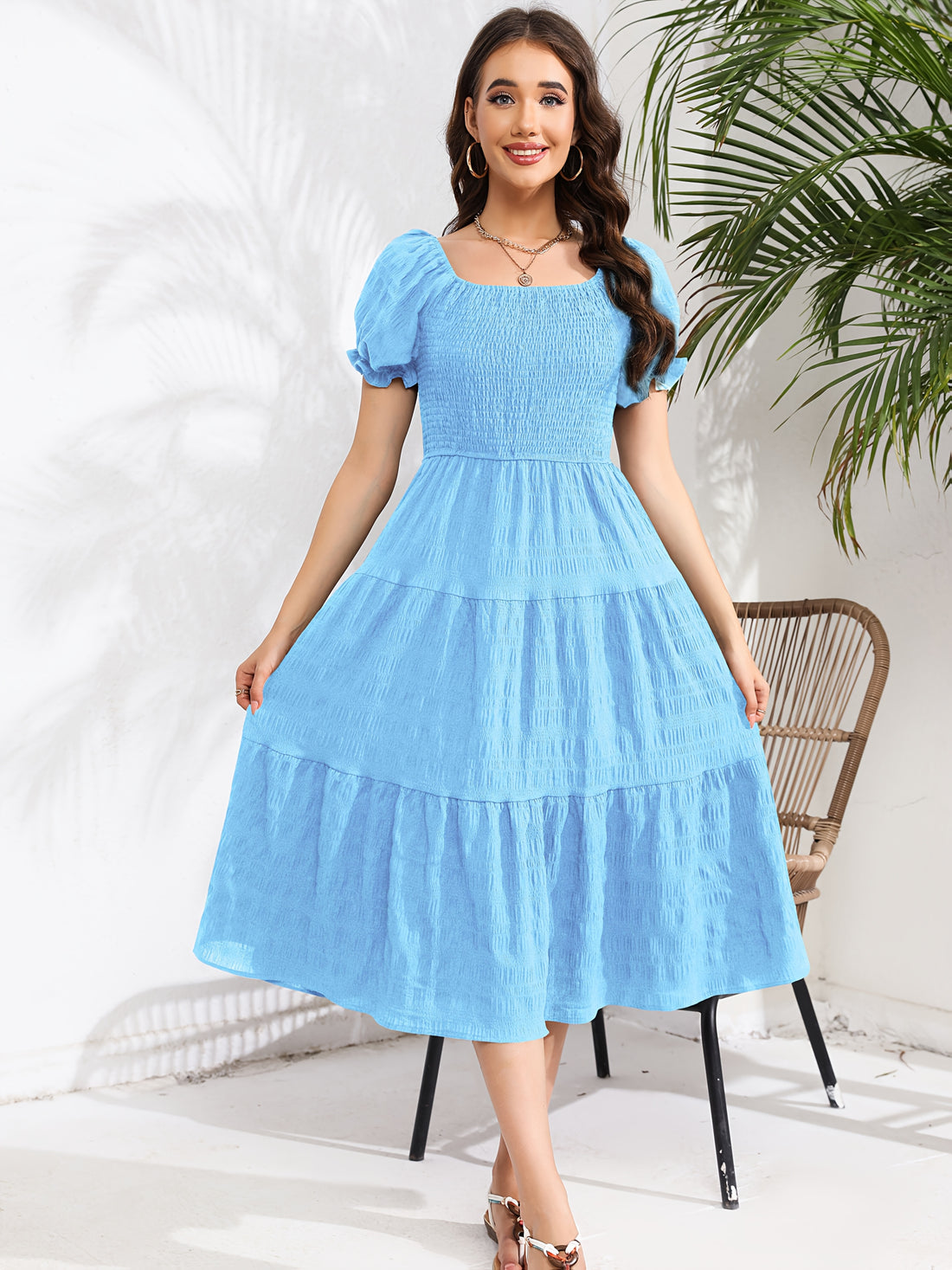 Solid Color Two-Wear Dress