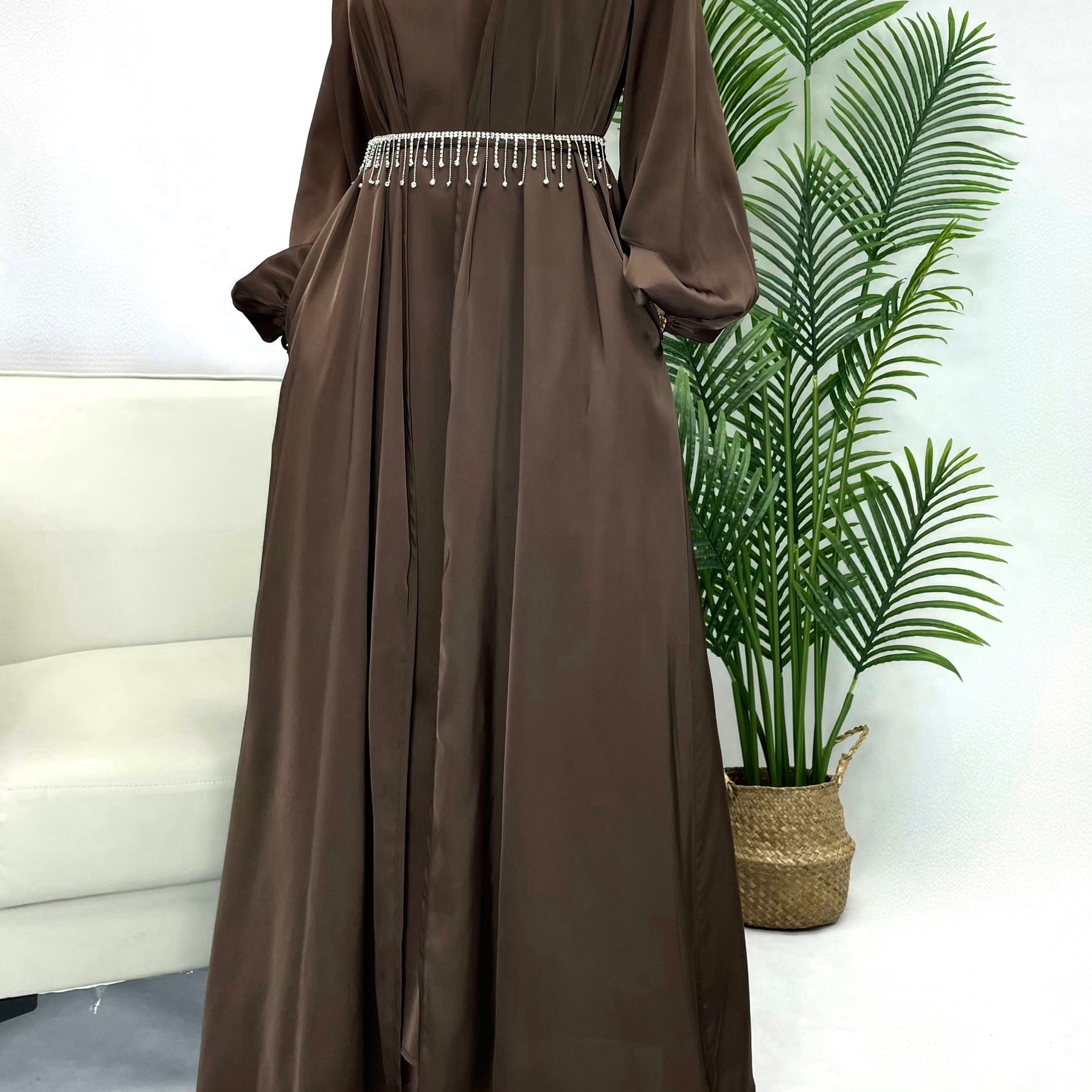 Women's Long Sleeve Solid Abaya