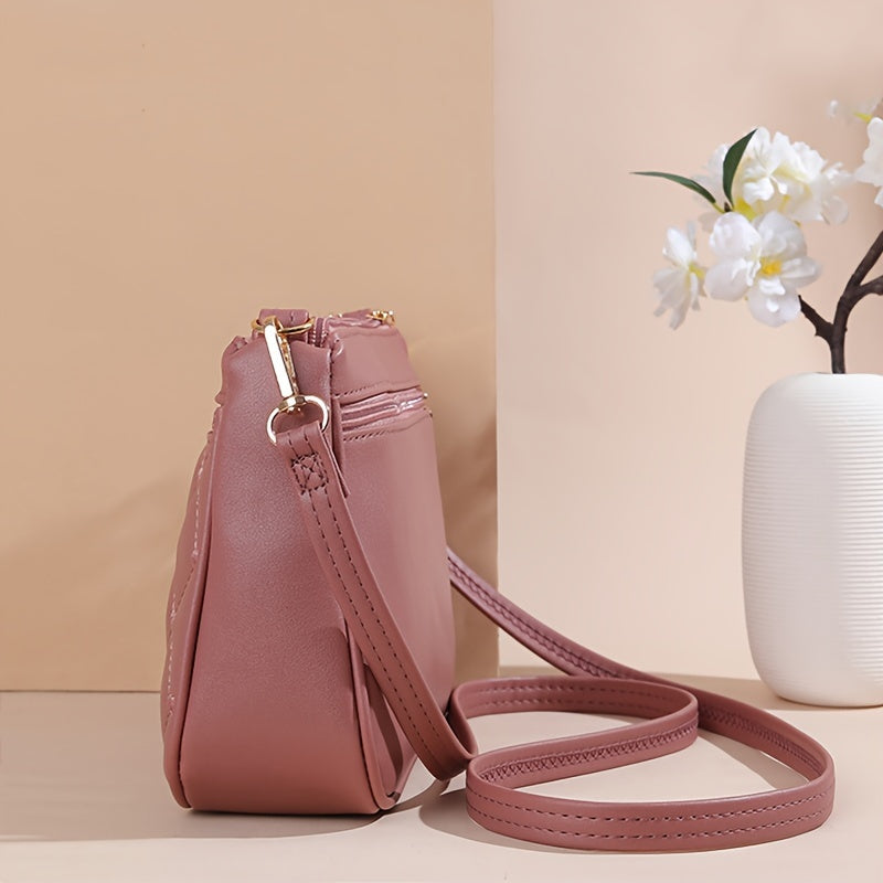 Fashionable Crossbody Bag with Multiple Layers And Large Capacity, Versatile Shoulder Bag for Women., Secure Travel Purse | Quilted Exterior Bag | Synthetic Synthetic Leather Bag