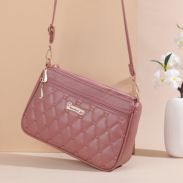 Fashionable Crossbody Bag with Multiple Layers And Large Capacity, Versatile Shoulder Bag for Women., Secure Travel Purse | Quilted Exterior Bag | Synthetic Synthetic Leather Bag