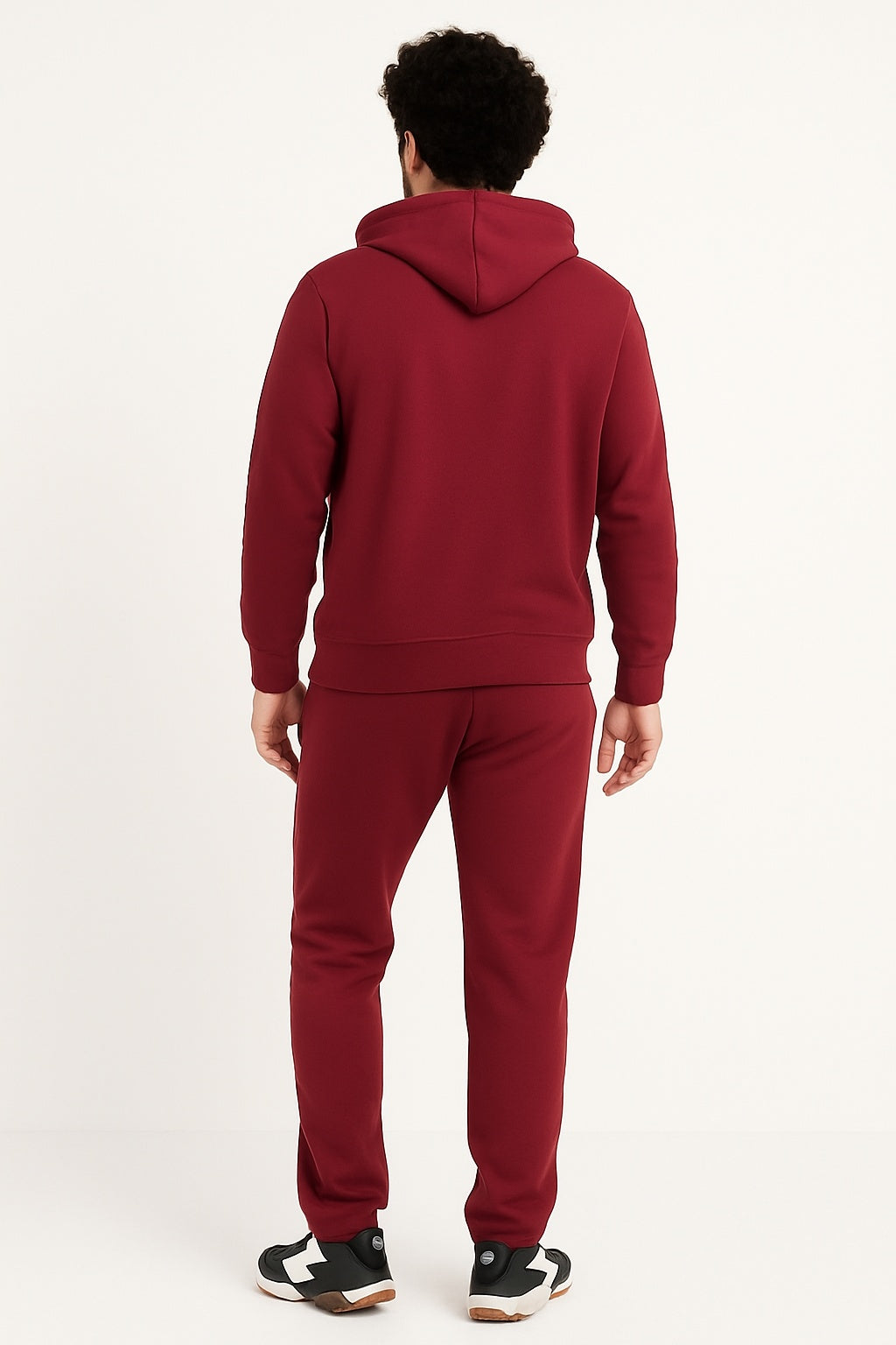 Men’s Zip-Up Tracksuit – Hoodie & Joggers Set in Maroon./MH