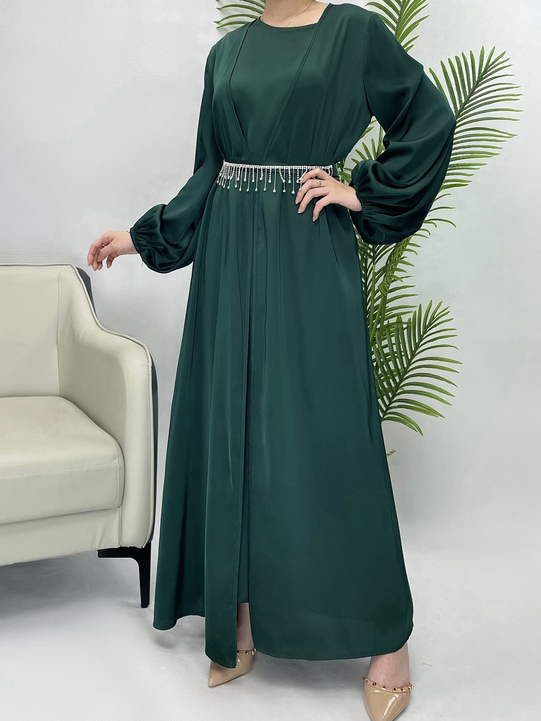 Women's Long Sleeve Solid Abaya