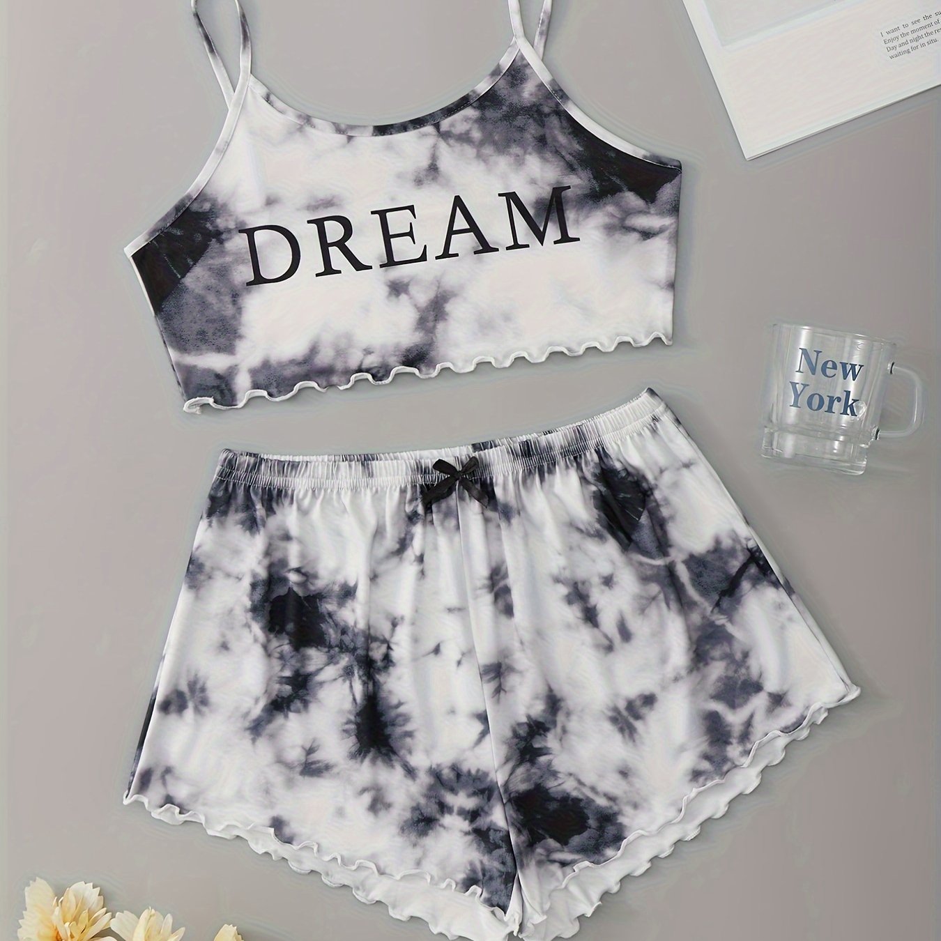 Casual Tie Dye Print Sleepwear, /MH