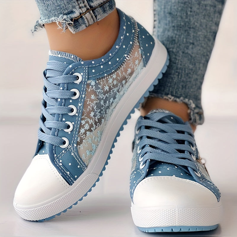 CHICME Women's Floral Mesh & Synthetic Cover Casual Sneakers .