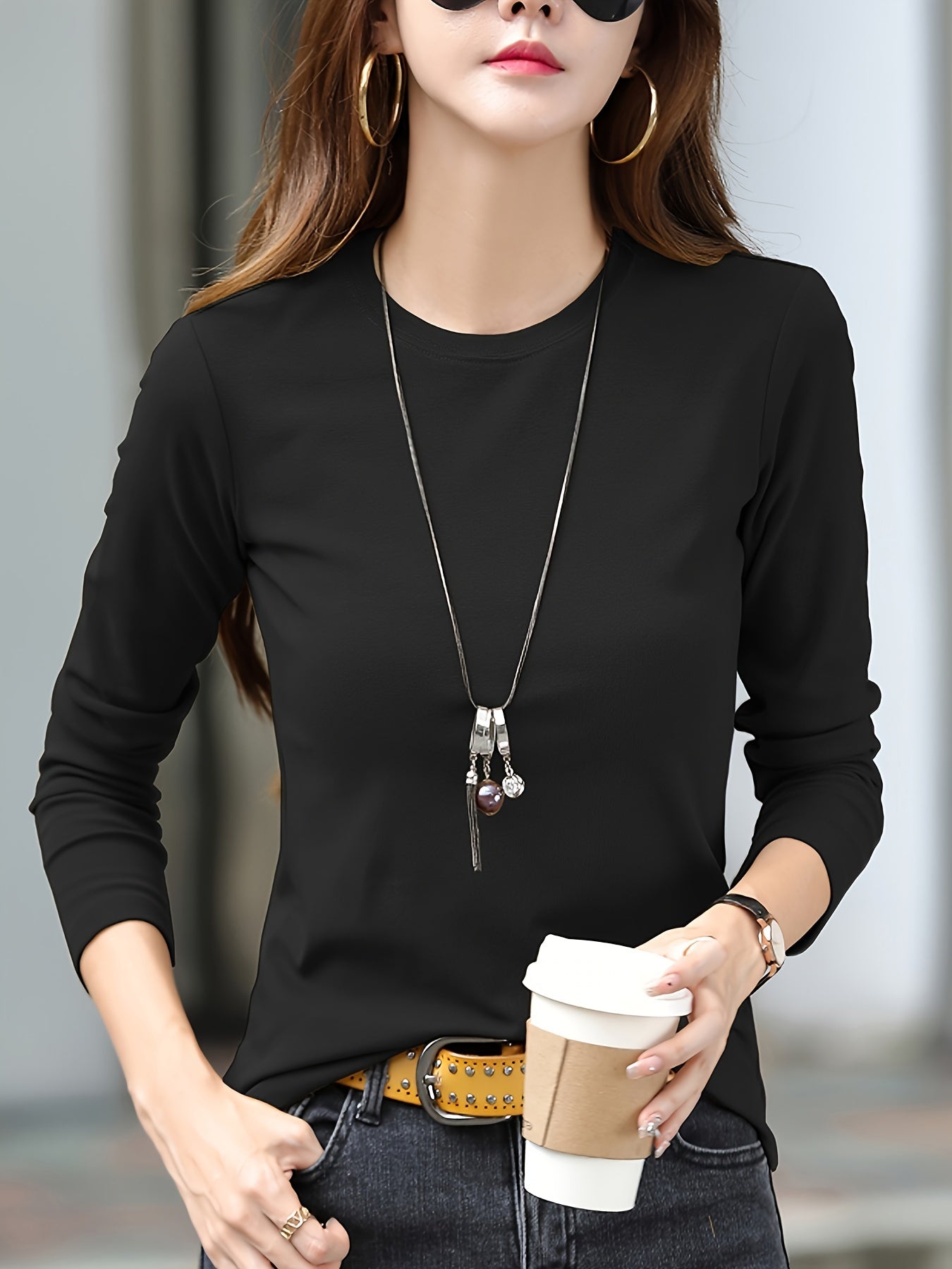 Women'S Elegant Crew Neck T-Shirt,