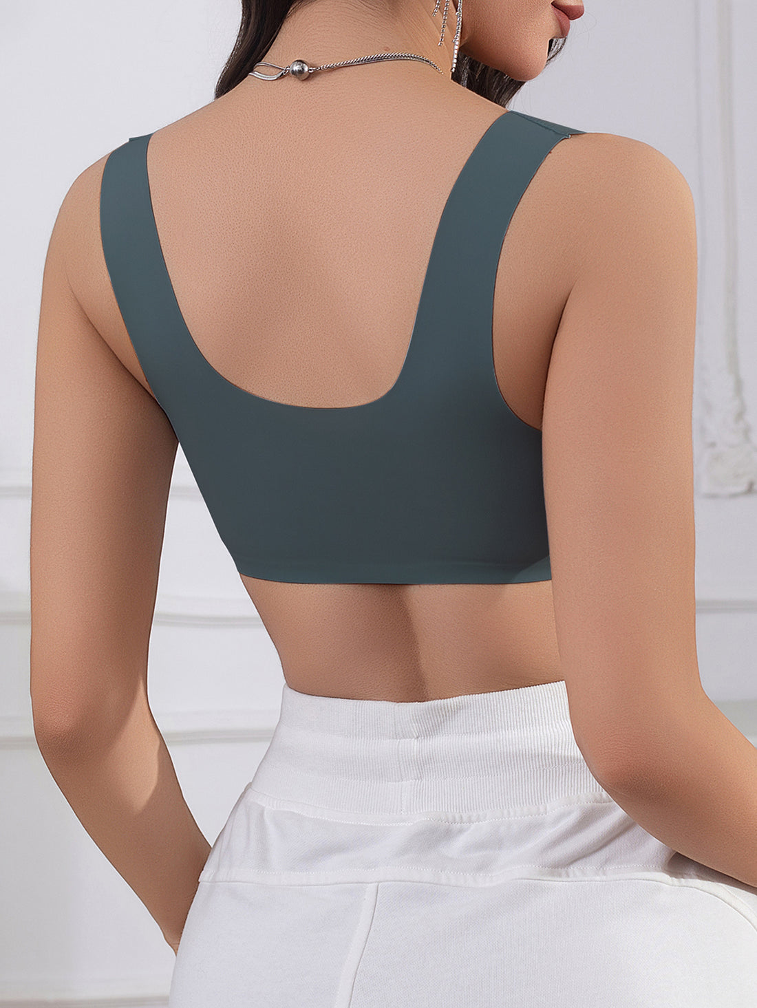 3pcs Women's Solid Color Contrast Front Snap Push-Up Bra '/MH