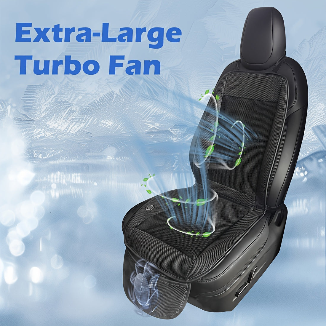Ultra-Cooling Cooling Car Seat Cushion with Turbo Fan & Ice-Ice silk Mesh - 360° Air Circulation