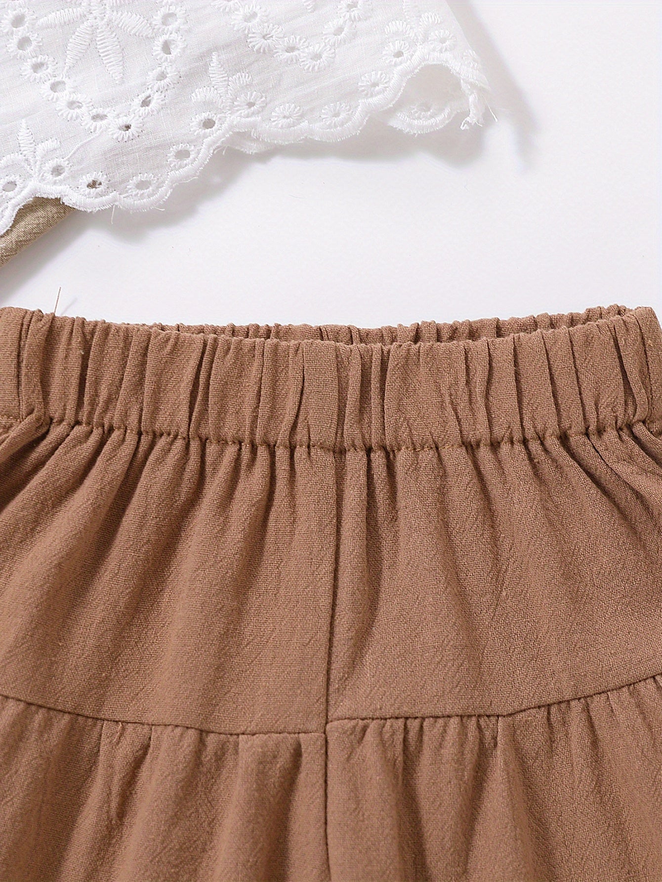 Adorable 2-Piece Outfit for Baby Girls: Comfy Cotton Cami Crop Top & Pants Set!