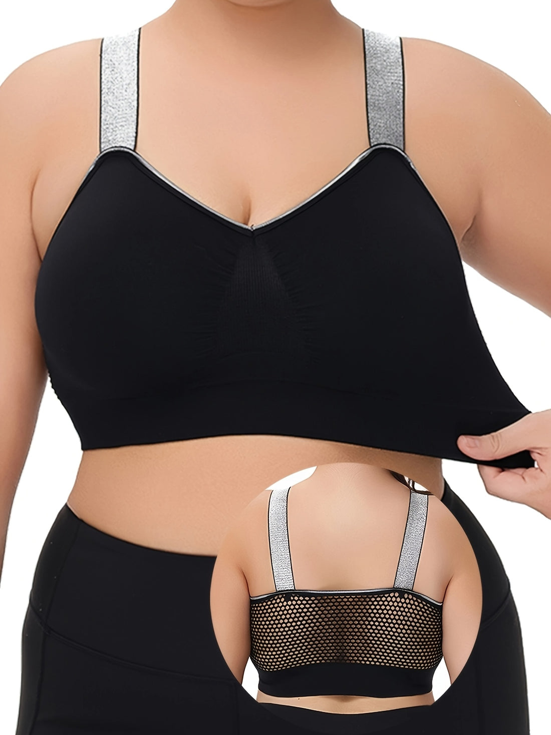Middle Eastern Summer Thin Silvery Contrast High-End Bra Plus ./MH